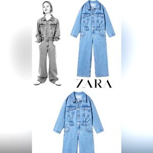 NWT Zara Blue Denim Jumpsuit